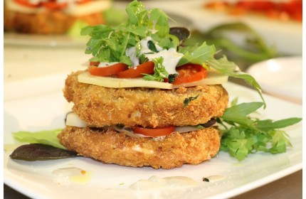 Parmigiana di melanzane e pecorino sardo DOP